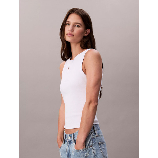 Calvin Klein Γυναικεία αμάνικη μπλούζα Ribbed Cotton Badge Tank Top